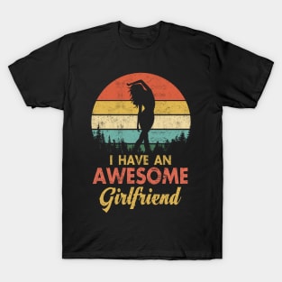 I Have an Awesome Girlfriend Shirt Fun Cute Valentine's Gift T-Shirt Valentines Day Gift for Him T-Shirt